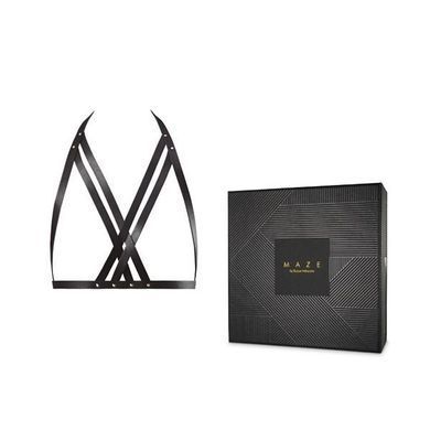 Портупея Bijoux Indiscrets MAZE Halter Bra Harness Black черная