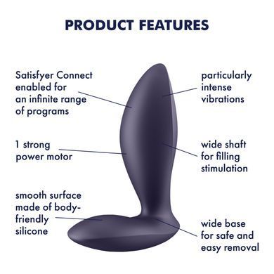 Анальна смарт-вібропробка Satisfyer Power Plug фіолетова 3 см - фото