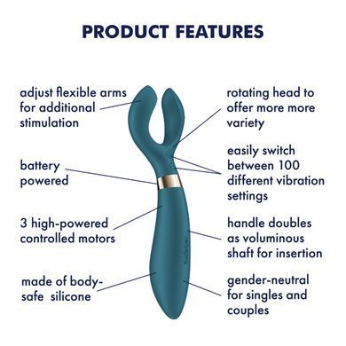 Satisfyer Endless Fun Battery Series Blue - багатофункціональний вібратор синій - фото
