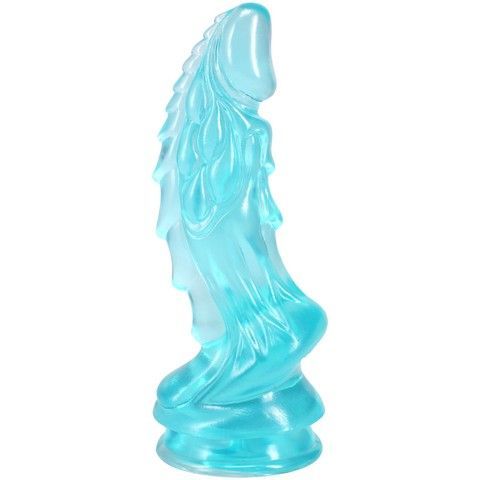 Фалоімітатор Doc Johnson Crystal Jellies Invader Dong 8.5 Inch 21,6 см Teal бірюзовий - фото