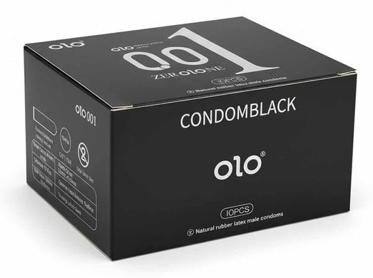 Презервативи Olo 0.01 BLACK (10 шт) ультратонкі з ароматом ванілі - фото