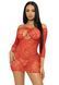 Сукня ажурна у сердечках Leg Avenue Heart net mini dress OS Red