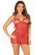 Сорочка Leg Avenue Mini Heart Trimmmed Net Chemise Red One Size