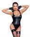 Боді Noir Handmade F244 Powerwetlook body with high cut bottom hem S