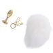 Анальная пробка с хвостиком 2,2 см LOCKINK SEVANDA White Bunny-Tail Anal Rose-shape Plug