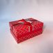 Подарункова коробка з бантом червоно-біла, M - фото товару