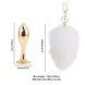 Анальная пробка с хвостиком 2,2 см LOCKINK SEVANDA White Bunny-Tail Anal Rose-shape Plug