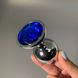 Анальна пробка зі стразом Alive Mini Metal Butt Plug L Blue (4 см) - фото товару