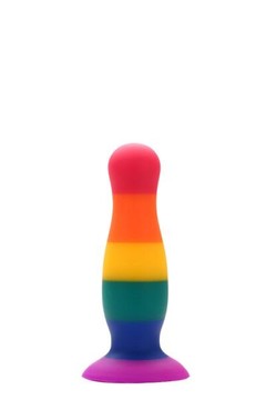Анальна пробка райдужного кольору Dream toys Colourful Love Plug (5 см) - фото