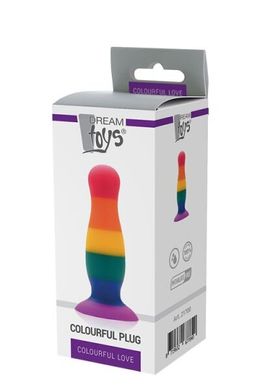 Анальная пробка радужная Dream toys Colourful Love Plug (5 см) - фото