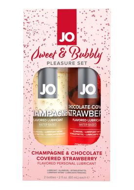 Оральные смазки System JO Sweet&Bubbly шампанское+клубника (2×60 мл) - фото