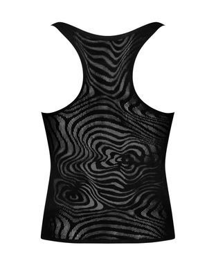 Чоловіча напівпрозора майка-борцовка з візерунком Obsessive T103 tank top S/M/L чорна