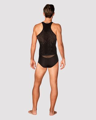 Чоловіча напівпрозора майка-борцовка з візерунком Obsessive T103 tank top S/M/L чорна