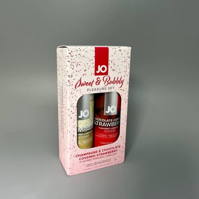 Набір оральних лубрикантів System JO Sweet&Bubbly Shampagne & Chocolate Covered Strawberry (2×60 мл) - фото