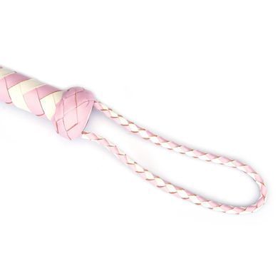 Флоггер кожаный Liebe Seele White & Pink Leather Whip - фото