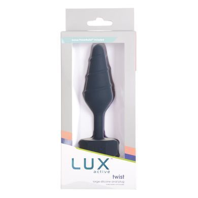 Анальна пробка з вібропулею Lux Active Twist Plug Large Blue 3,8 см - фото