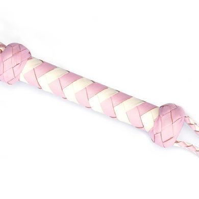 Флоггер кожаный Liebe Seele White & Pink Leather Whip - фото