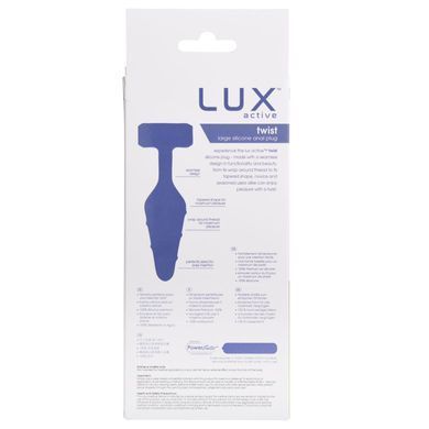 Анальна пробка з вібропулею Lux Active Twist Plug Large Blue 3,8 см - фото