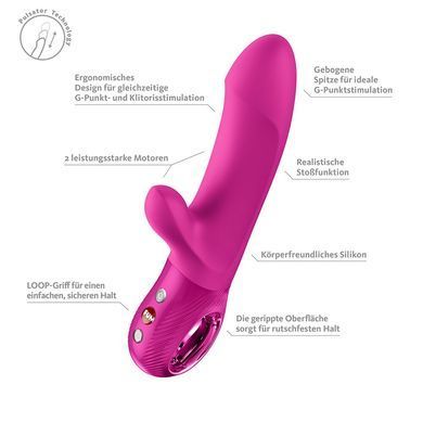 Пульсатор з вібрацією Fun Factory Bi Stronic Embrace Magenta рожевий - фото