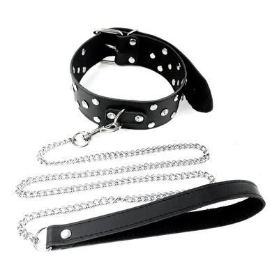 Ошейник с поводком и заклепками Art of Sex Jenna Collar with Leash - фото