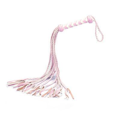 Флоггер кожаный Liebe Seele White & Pink Leather Whip - фото