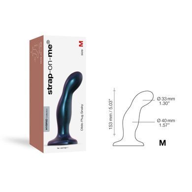 Насадка для страпонов Strap-On-Me DILDO PLUG SNAKY METALLIC BLUE M - фото