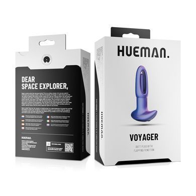 Анальна пробка з віброязичком Hueman Voyager Vibrating, flapping plug with remote control - фото