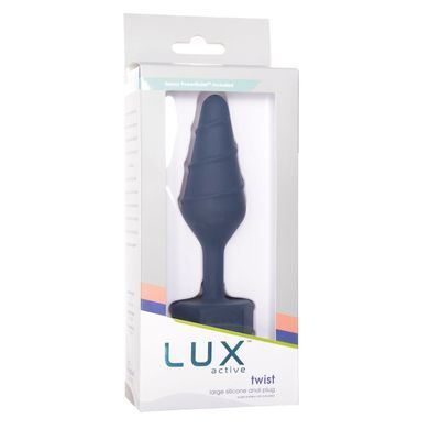 Анальна пробка з вібропулею Lux Active Twist Plug Large Blue 3,8 см - фото