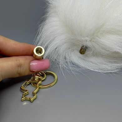 Анальная пробка с хвостиком 2,2 см LOCKINK SEVANDA White Bunny-Tail Anal Pear-shape Plug