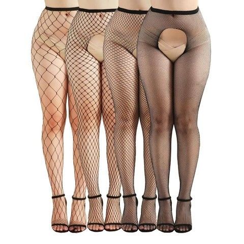 Сексуальные колготки в сеточку с доступом SY WW7040-open Black One Size (4 шт) - фото