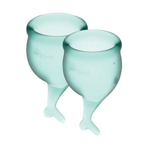 Набір менструальних чаш Satisfyer Feel Secure (dark green) зелений - фото