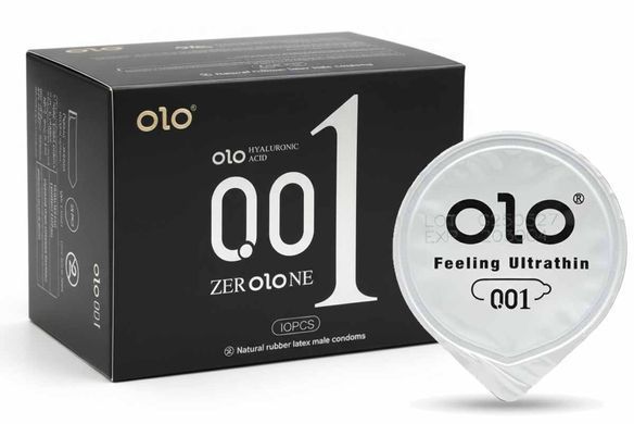 Презерватив Olo 0.01 BLACK (1 шт) ультратонкий з ароматом ванілі - фото