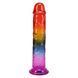 Фалоімітатор Doc Johnson Crystal Jellies 8,5 Inch Dong Rainbow 21,6 см - фото товару