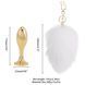 Анальная пробка с хвостиком 2,2 см LOCKINK SEVANDA White Bunny-Tail Anal Pear-shape Plug