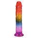 Фалоімітатор Doc Johnson Crystal Jellies 8,5 Inch Dong Rainbow 21,6 см - фото товару