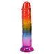Фалоімітатор Doc Johnson Crystal Jellies 8,5 Inch Dong Rainbow 21,6 см - фото товару