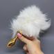 Анальная пробка с хвостиком 2,2 см LOCKINK SEVANDA White Bunny-Tail Anal Pear-shape Plug
