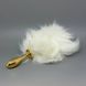Анальная пробка с хвостиком 2,2 см LOCKINK SEVANDA White Bunny-Tail Anal Pear-shape Plug