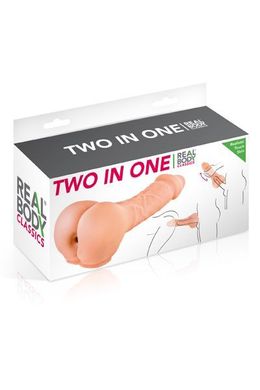 Real Body Two In One - насадка на член - мастурбатор (надірвана упаковка, товар в цілісності) - фото
