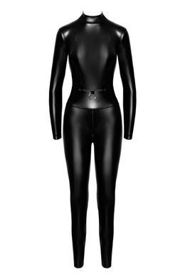 Бодистокинг Noir Handmade F319 Caged wetlook catsuit with zippers and ring S
