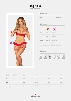 Еротичний комплект Obsessive Ingridia 2-pcs crotchless set XL/2XL - фото