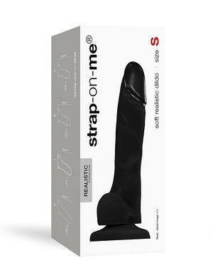 Реалістичний ділдо Strap-On-Me SOFT чорний S (17,1 см) - фото