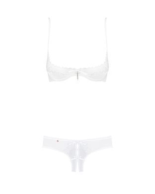 Эротический комплект Obsessive Alabastra 2-pcs set white S/M - фото