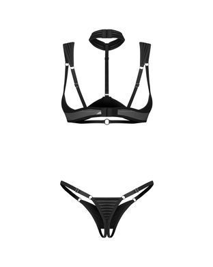 Еротичний комплект Obsessive Roccele 2-pcs crotchless set S/M - фото