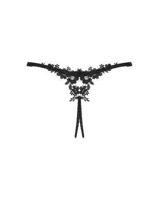 Трусики Obsessive Celia Noir crotchless thong XS/S чорні