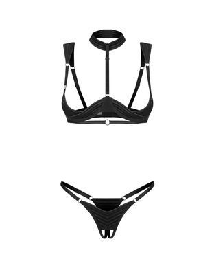 Еротичний комплект Obsessive Roccele 2-pcs crotchless set S/M - фото