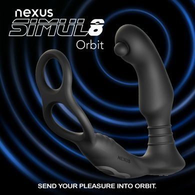 Nexus SIMUL8 Orbit Edition анальна вібропробка з ерекційним кільцем 4,8 см - фото