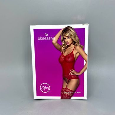 Бодістокінг Obsessive Bodystocking F214 red S/M/L - фото