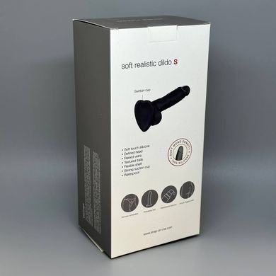 Реалістичний ділдо Strap-On-Me SOFT чорний S (17,1 см) - фото
