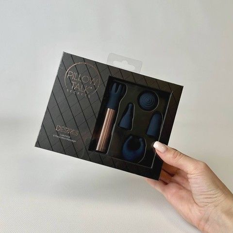 Вібропуля+5 насадок Pillow Talk Secrets Desires 6-Piece Mini Massager - фото